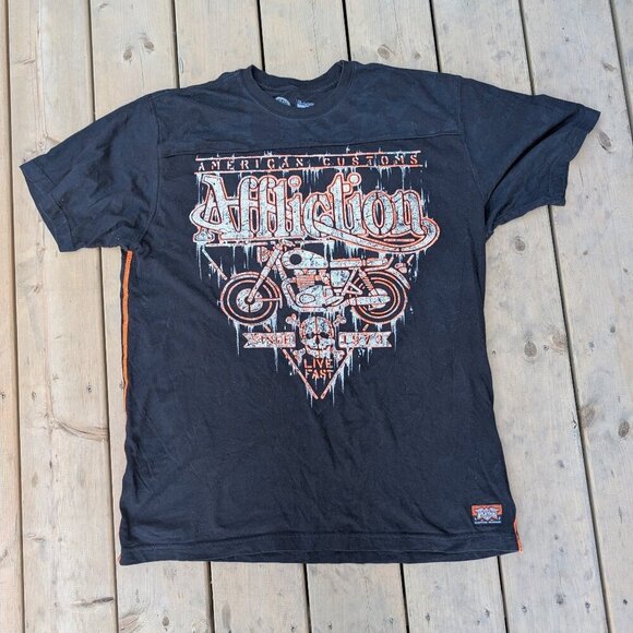 Affliction American Customs "Live Fast" Motorcycle T-Shirt - 2XL - Picture 1 of 7
